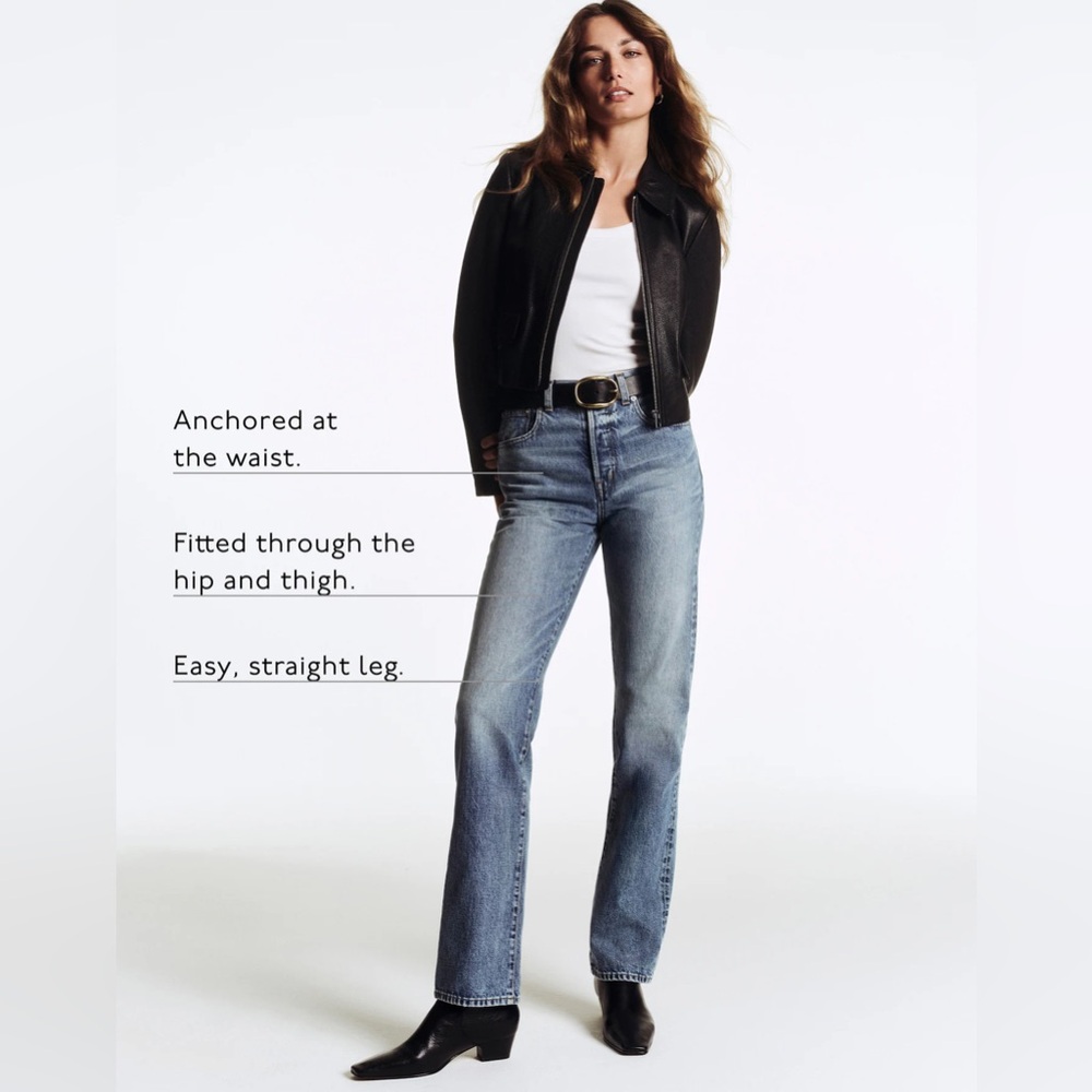 Madewell Longline Straight Jean Greendale Wash, 30 - Picture 5 of 8